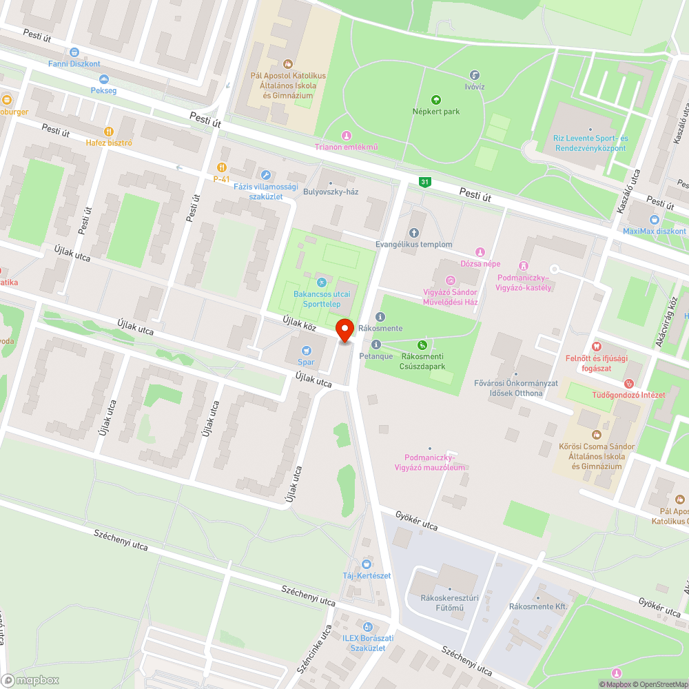 Hiányzó járda rész bejelentés helye