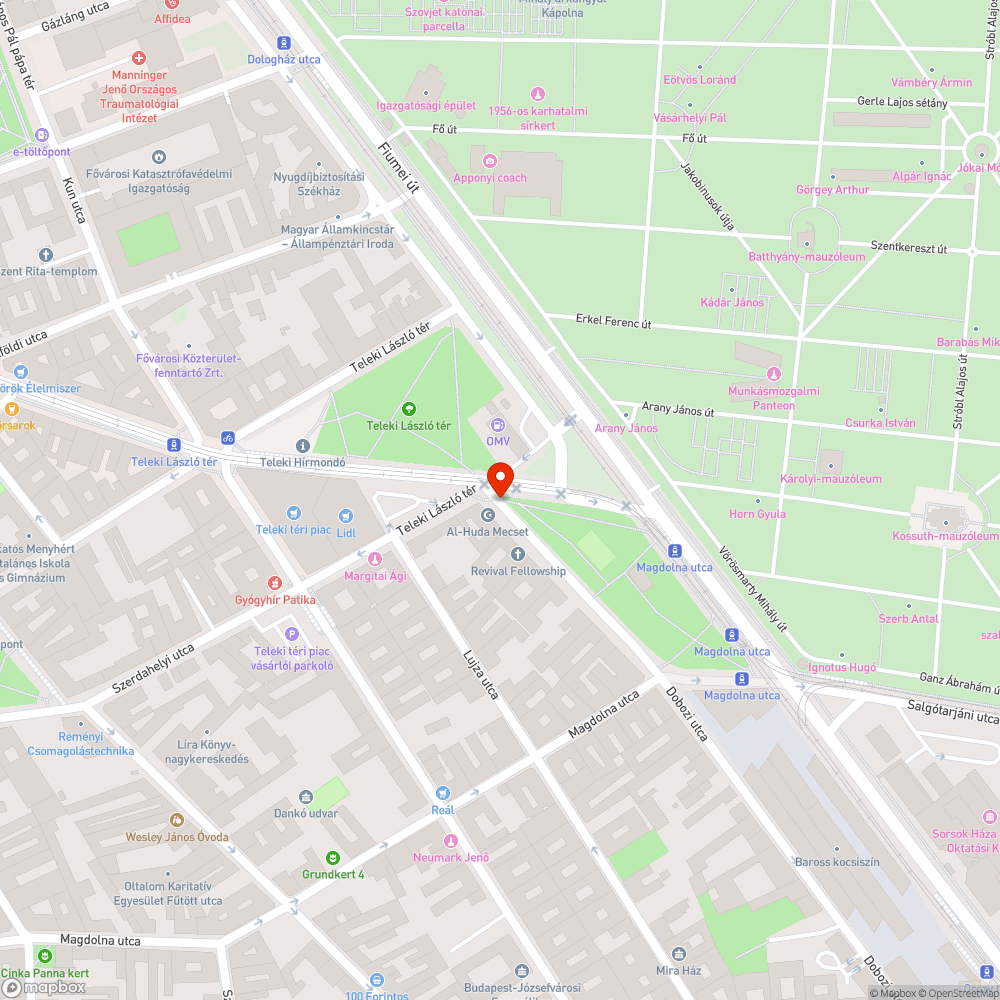 Kiégett izzó bejelentés helye