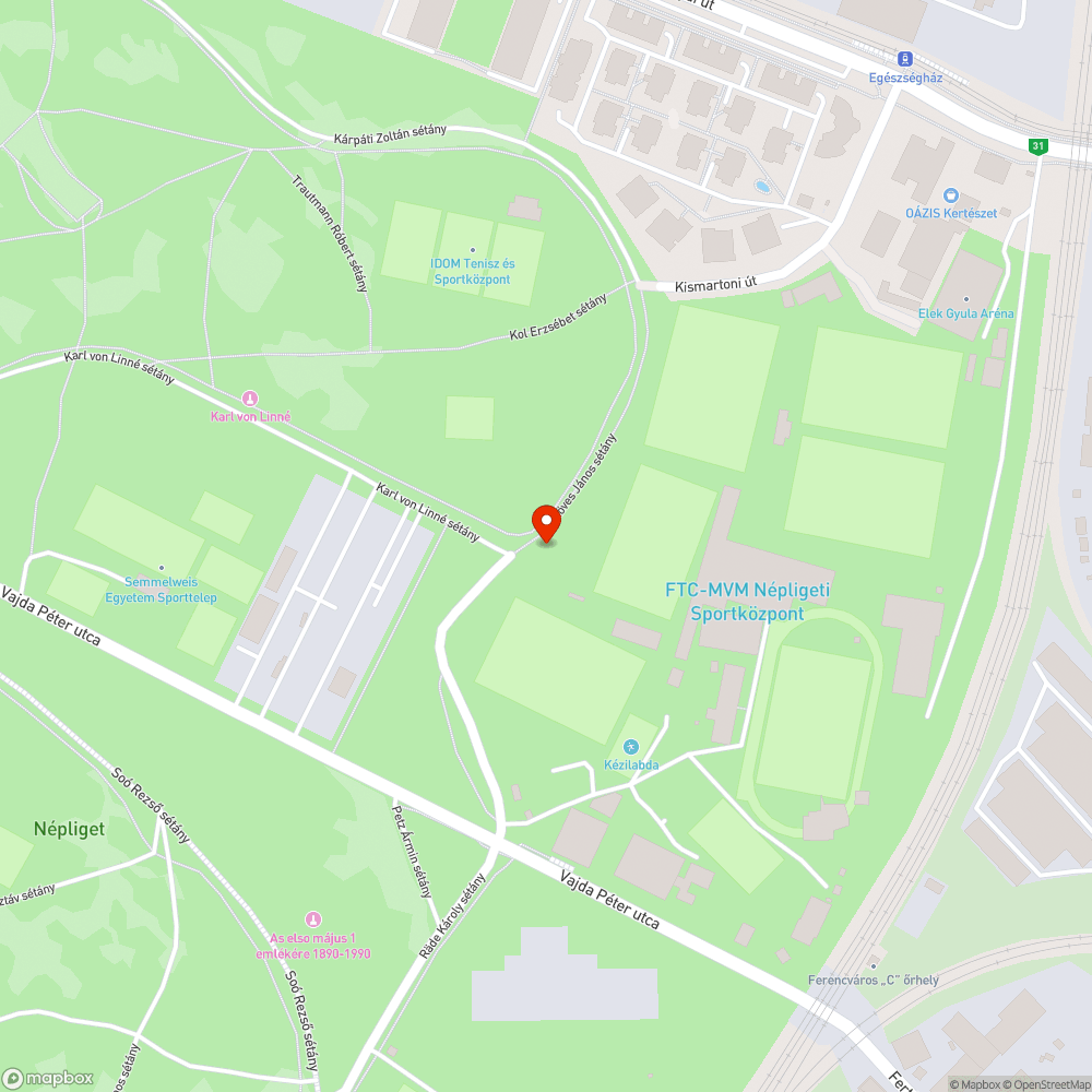 Népligeti behajtásgátló betontömb bejelentés helye