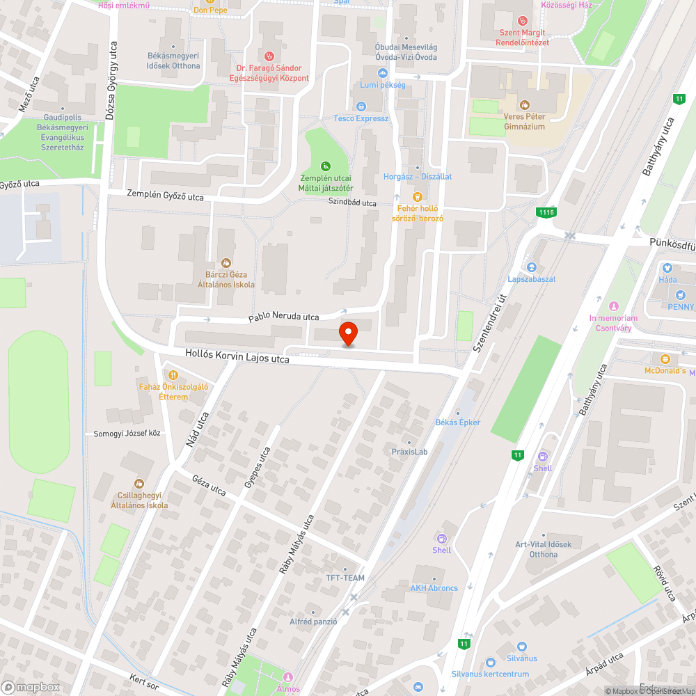 Hollós Korvin Lajos utca 7-12ig végig kátyúk! bejelentés helye