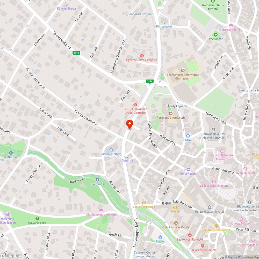 11-es főúti balesetveszélyes terelőtábla és útszennyeződés bejelentés helye