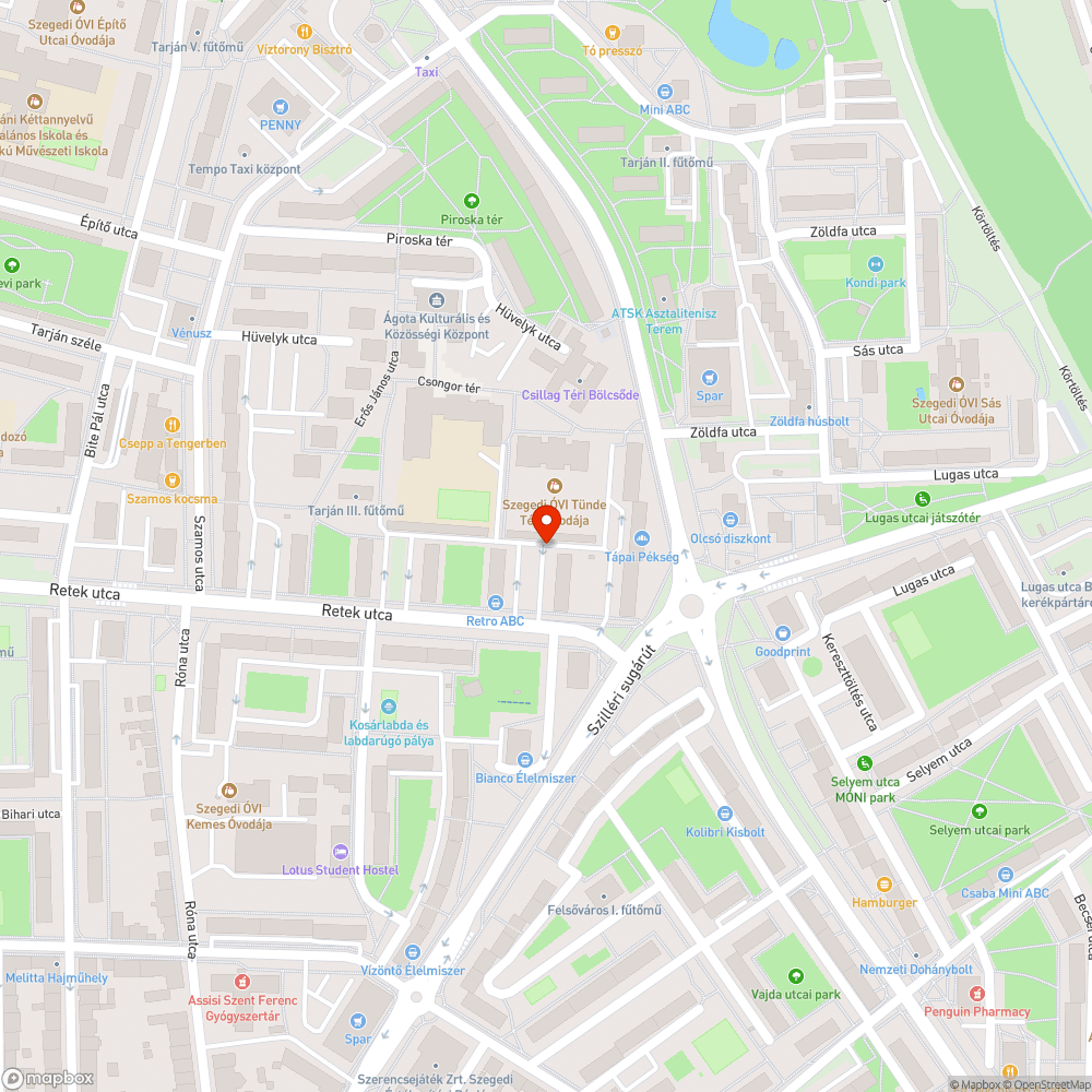 El nem szállított szemét a Tünde térnél bejelentés helye