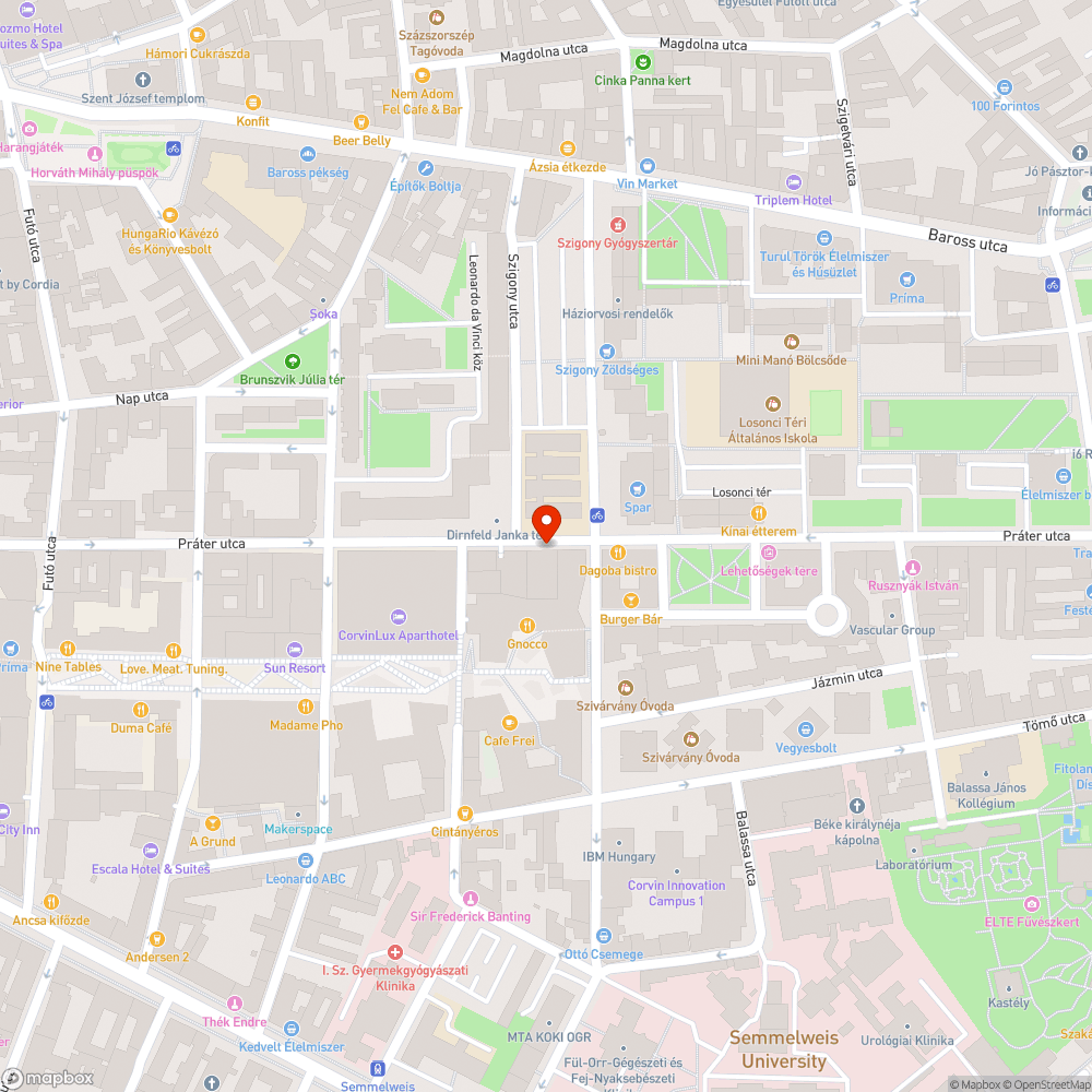 Nem táblázott zebra a Práter utcában bejelentés helye