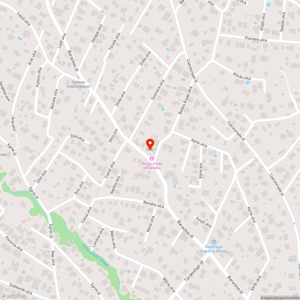 Kátyú a Balázs Árpád utcában a Barackos út sarkán bejelentés helye