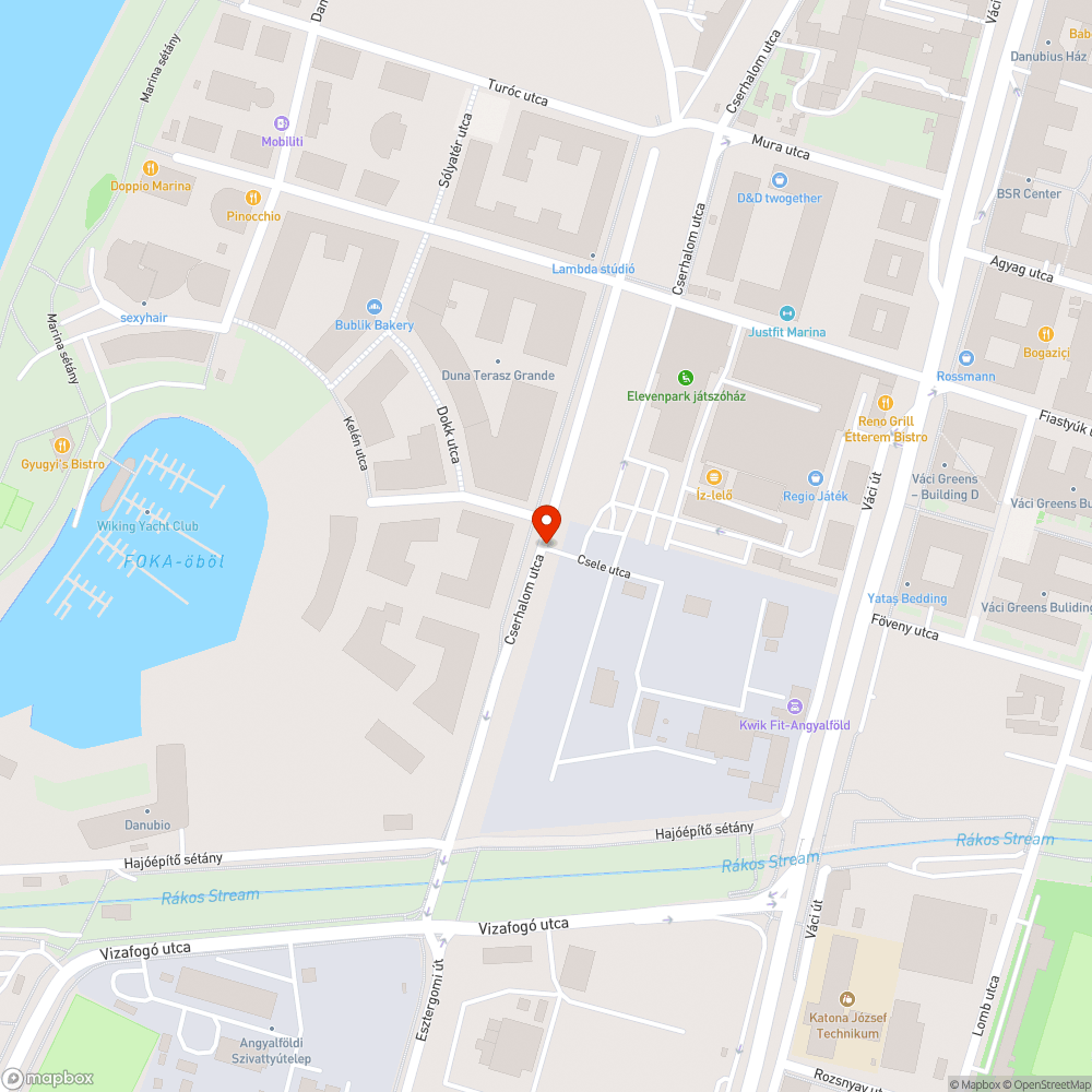 Kátyú a Rákos-pataknál bejelentés helye