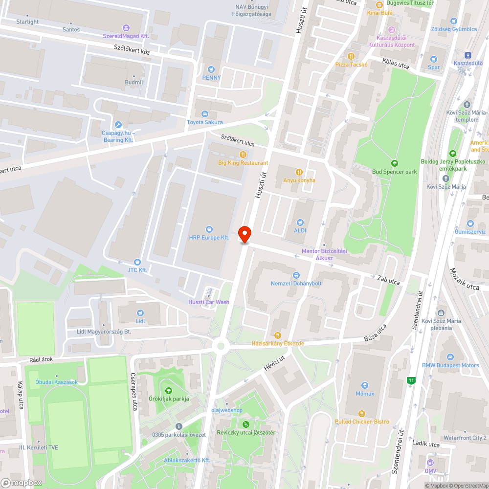 Parkoló szabályos megközelítése bejelentés helye