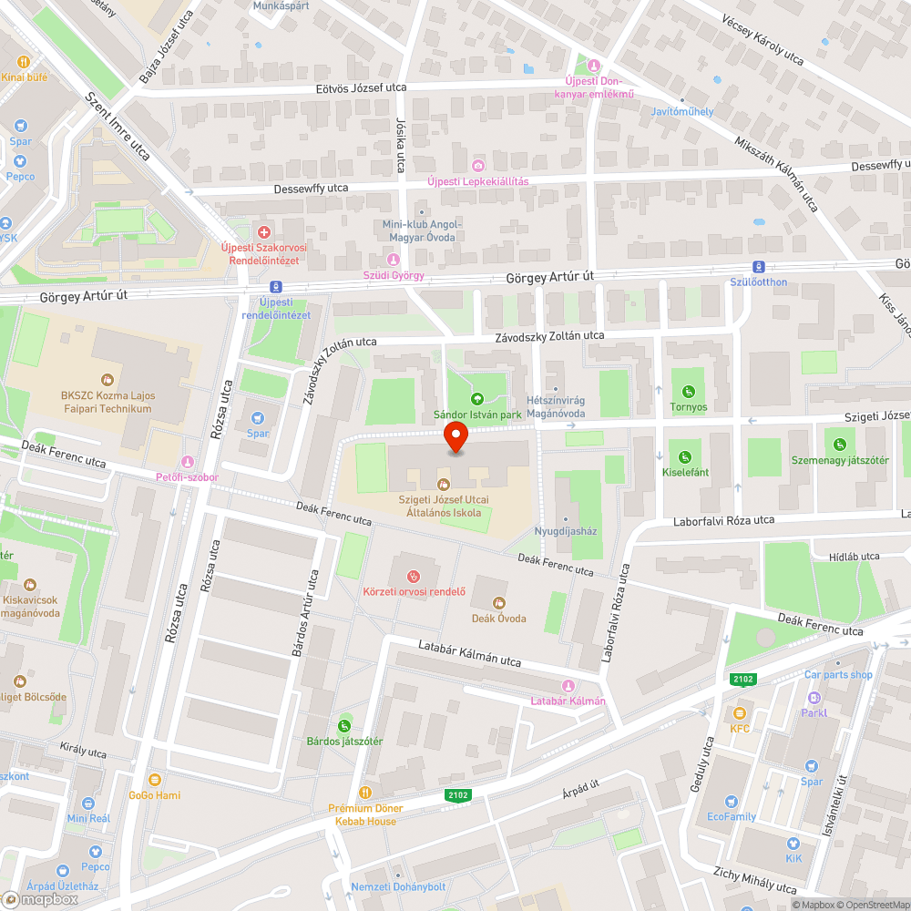 Szigeti iskola környékén parkolás bejelentés helye