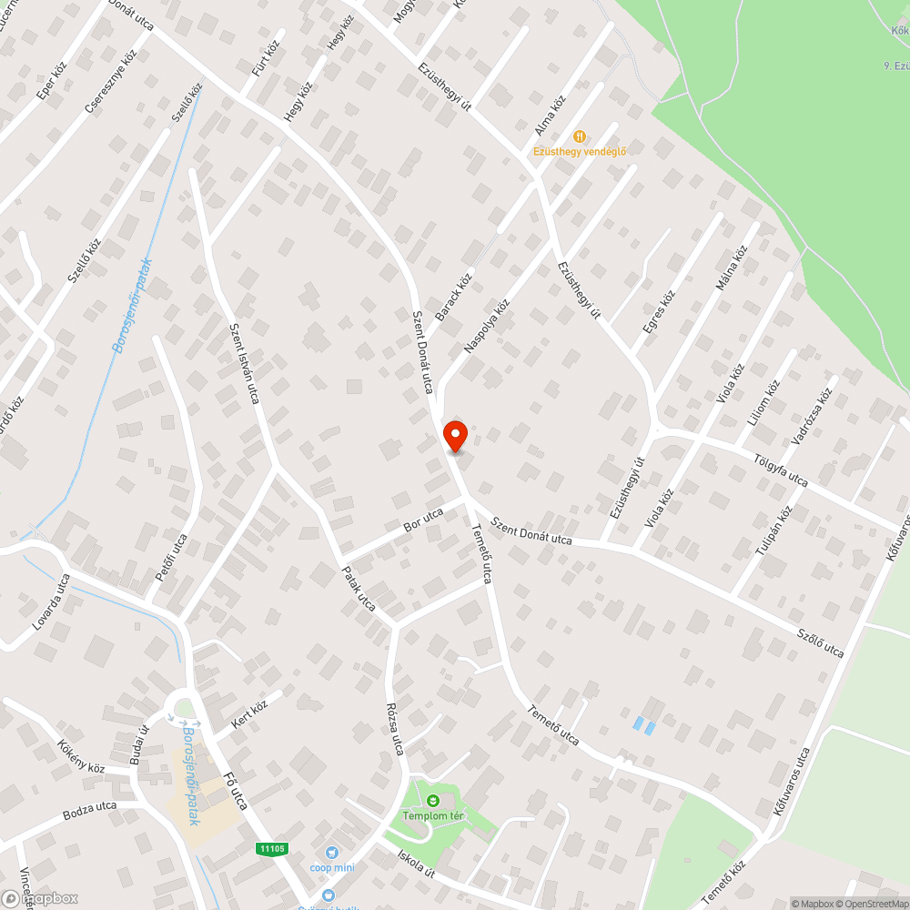 Kátyúkkal tűzdelt Szent Donáth utca bejelentés helye