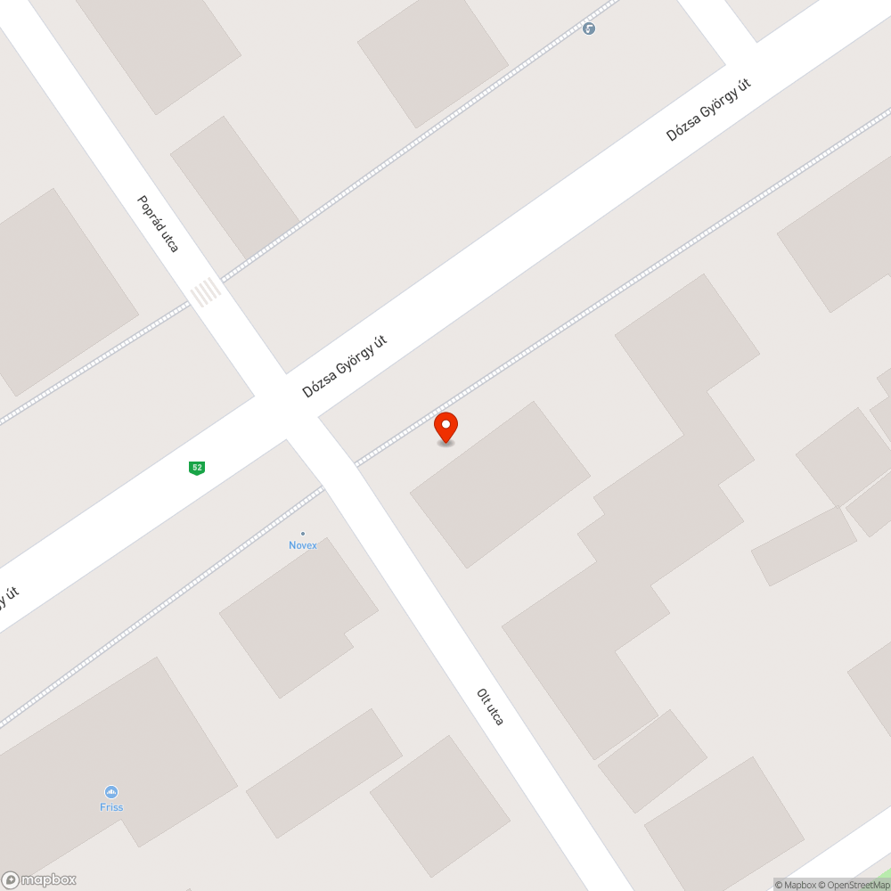 Balesetveszélyes lámpaoszlop az Olt utca - Dózsa György utca sarkon bejelentés helye