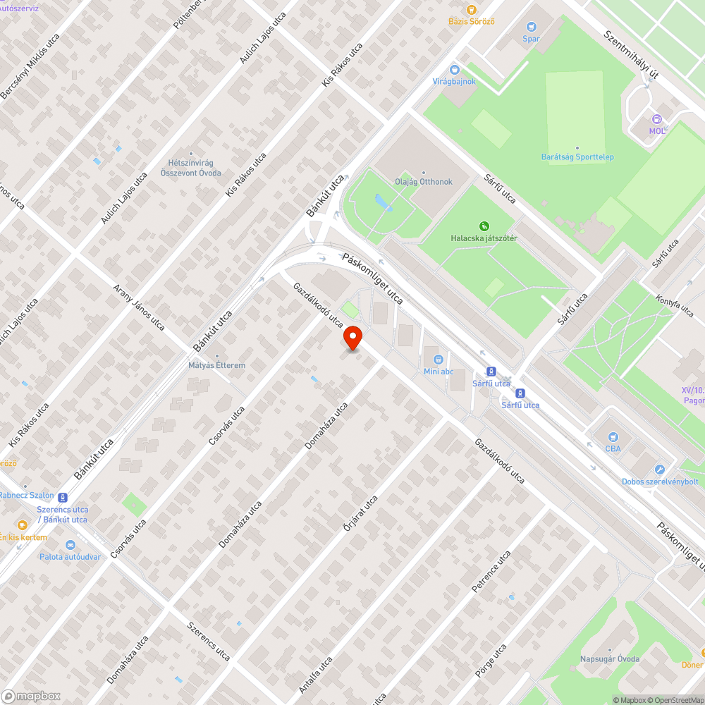 Elhagyott autó bejelentés helye