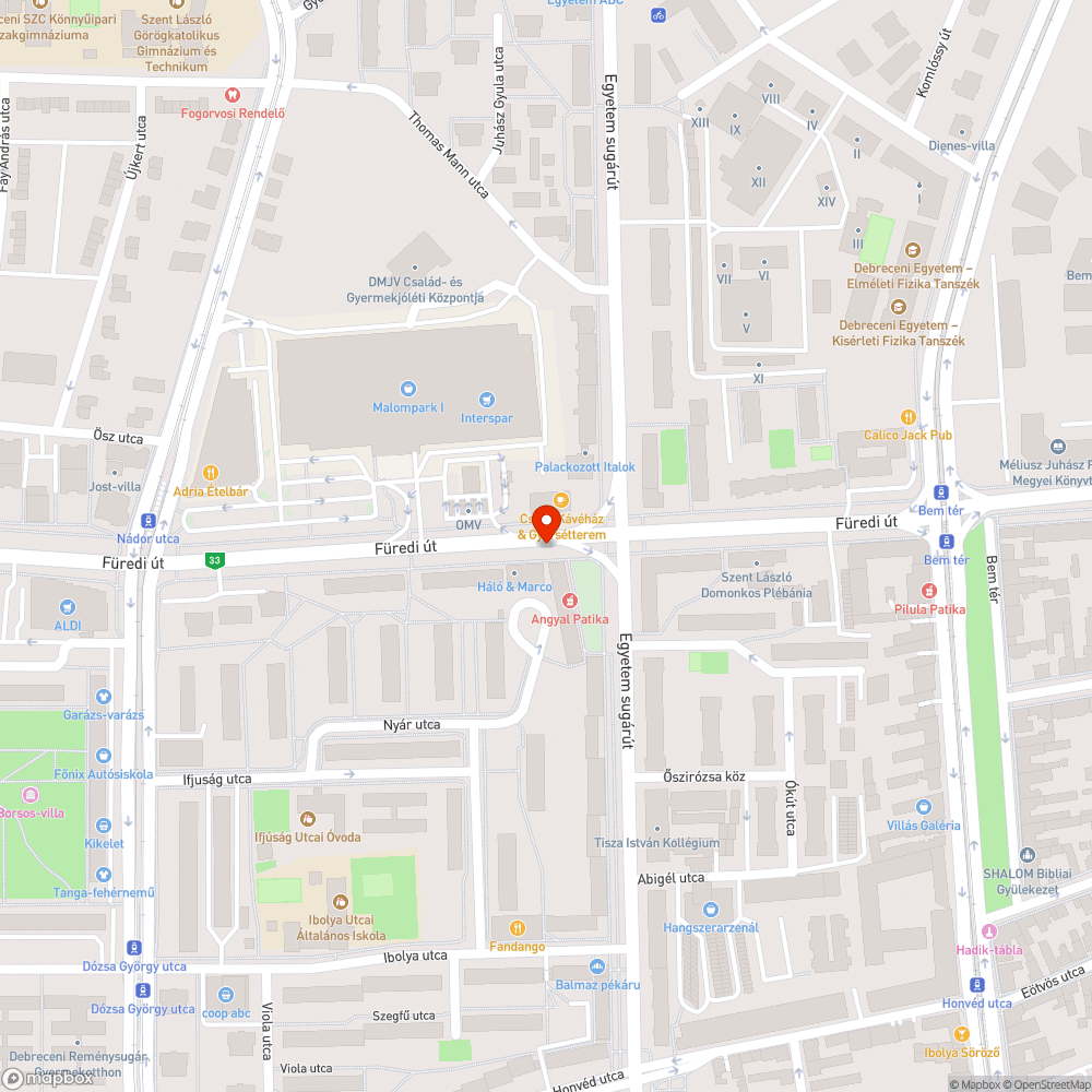 Füredi utcai kerékpárút jébordák miatt éleveszélyes bejelentés helye