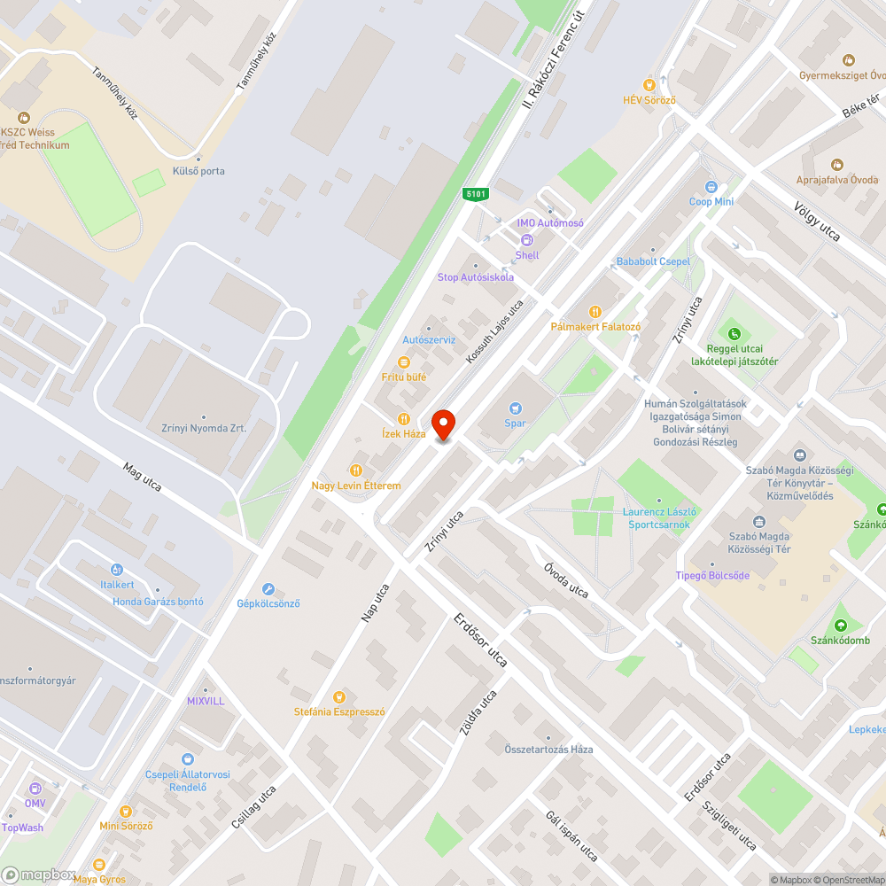 Megsüllyedt úttest bejelentés helye