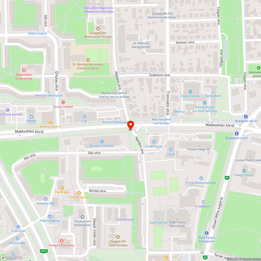 Földre került vezeték bejelentés helye