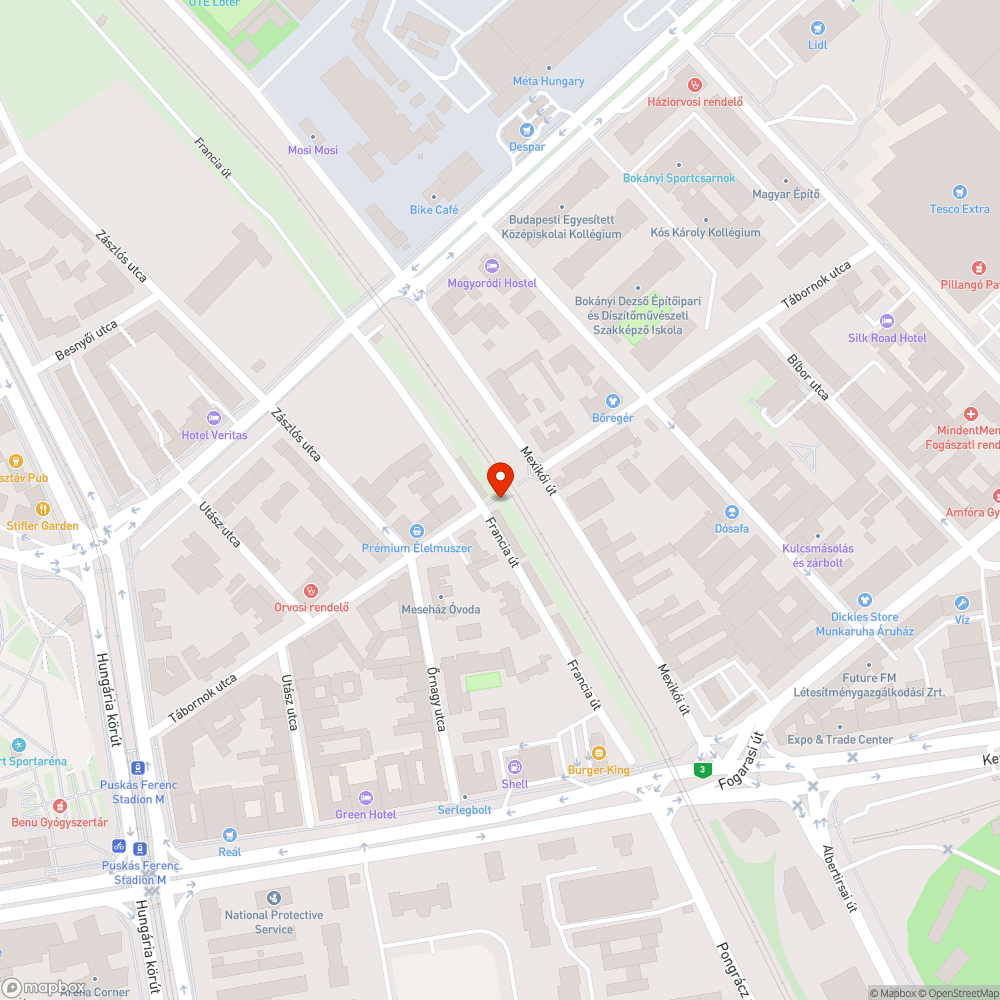 Kátyús, balesetveszélyes járda bejelentés helye