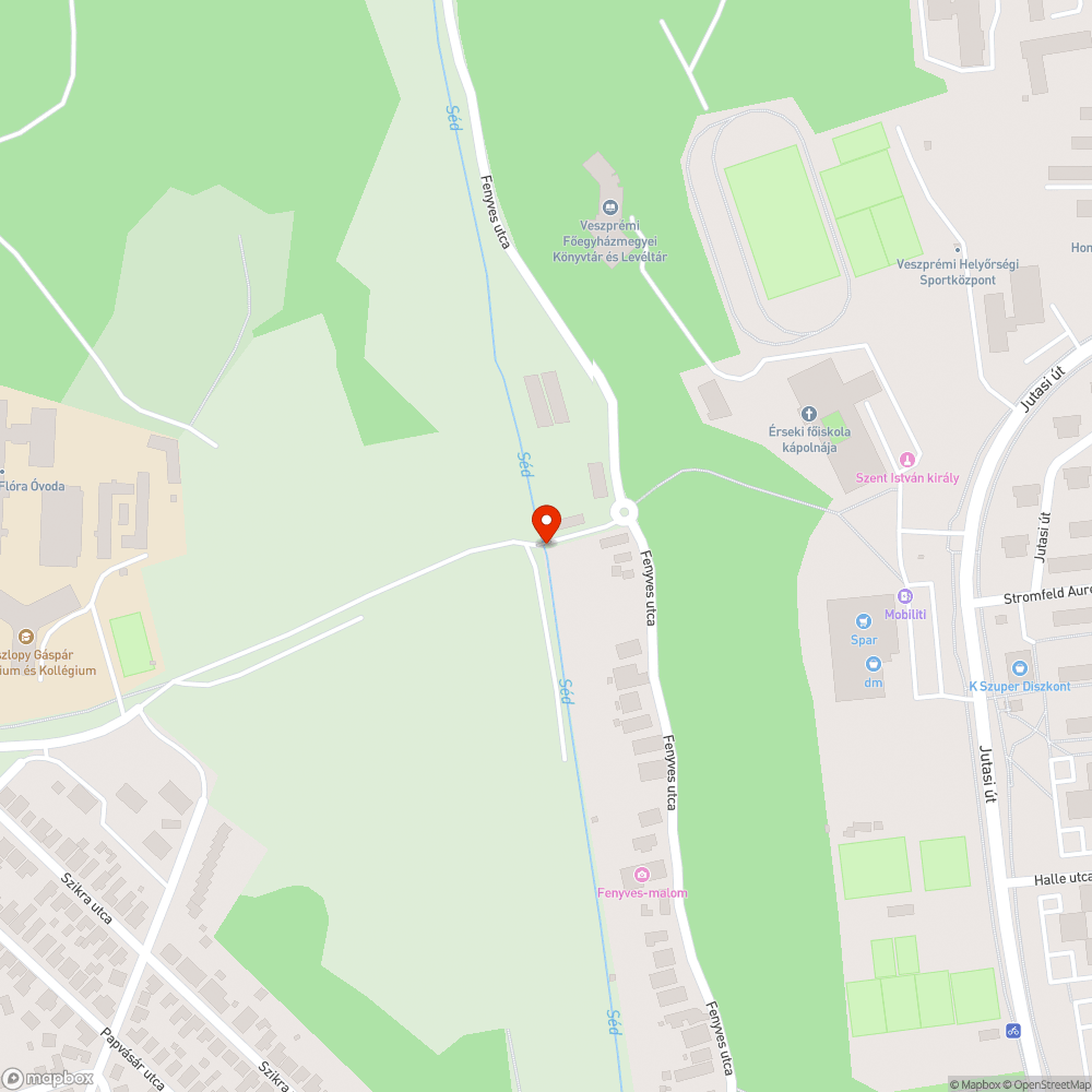 Eltörött a Séd gyaloghídjának korlátja. Balesetveszélyes! bejelentés helye