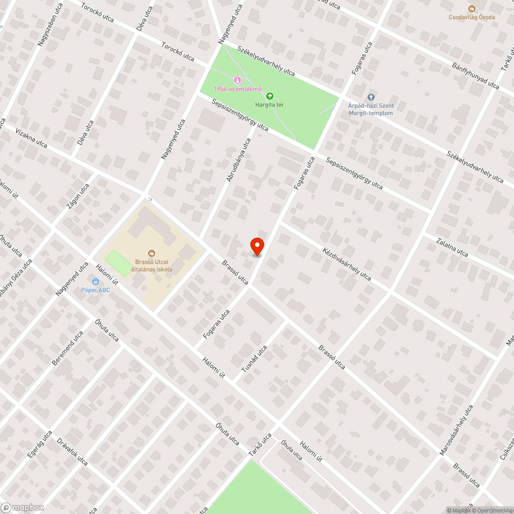 Friss kátyú a XVIII. kerület Fogaras utcában bejelentés helye