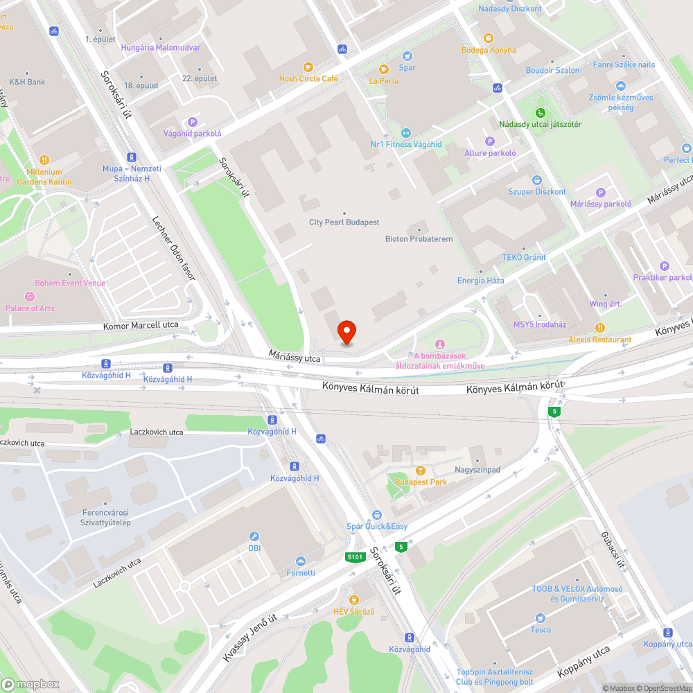 Lezárt kerékpárút bejelentés helye