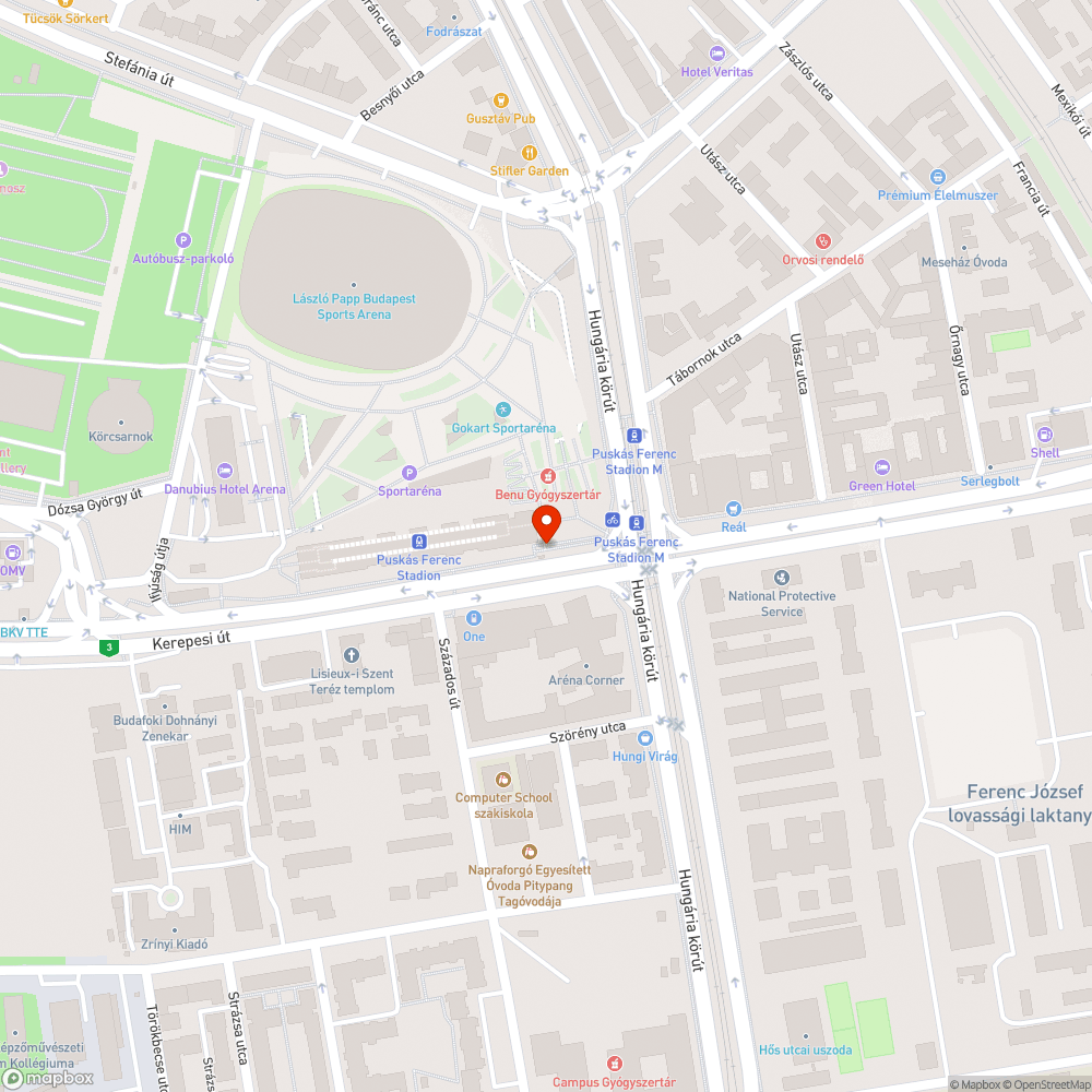 Utasáramlást hátráltató tényezők a Puskás Ferenc Stadionnál bejelentés helye