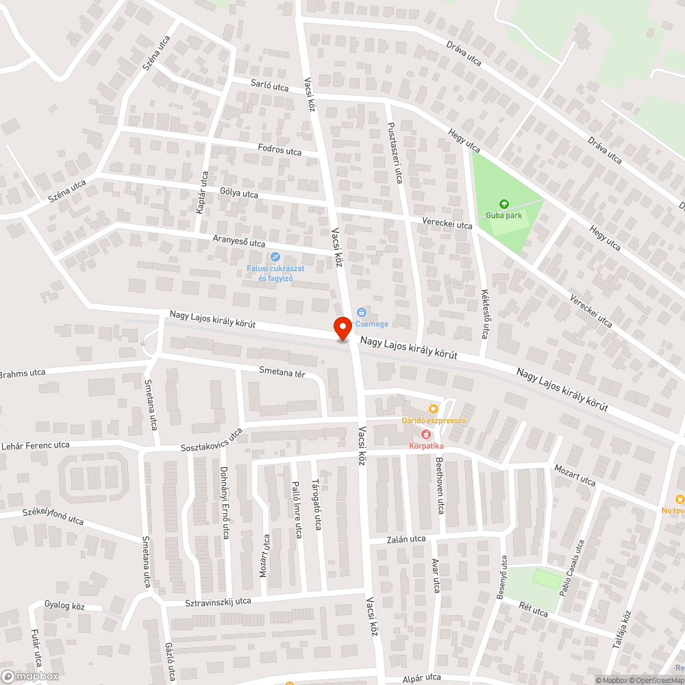 Hibás járda és felfestett gyalogátkelőhely bejelentés helye