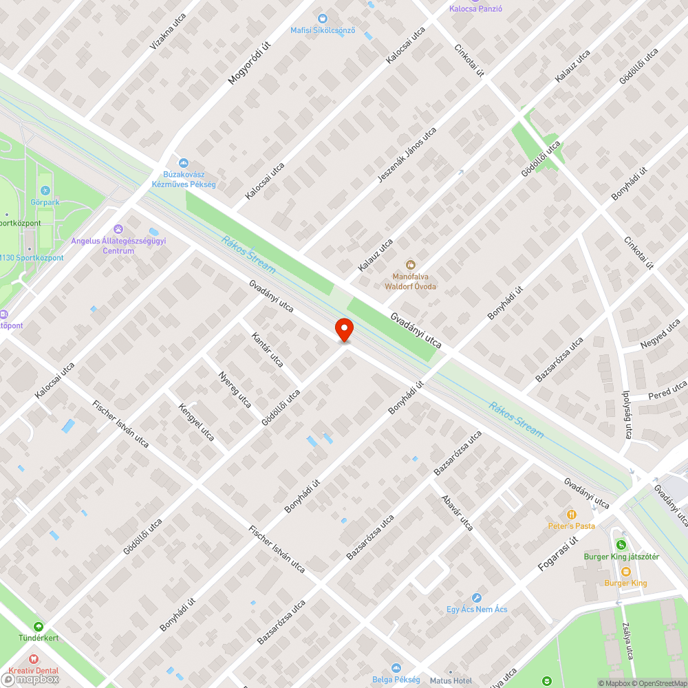 Kátyú a Gvadányi  úton bejelentés helye