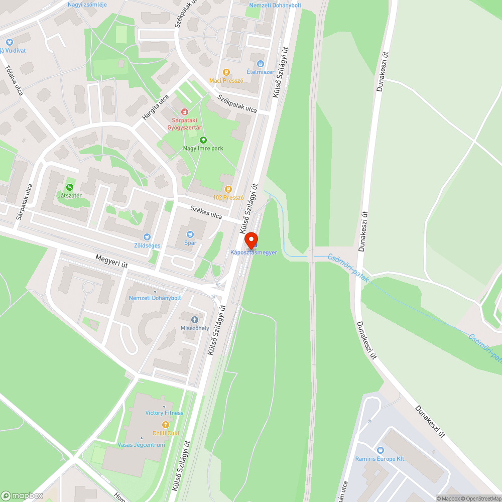 Kátyú bejelentés helye