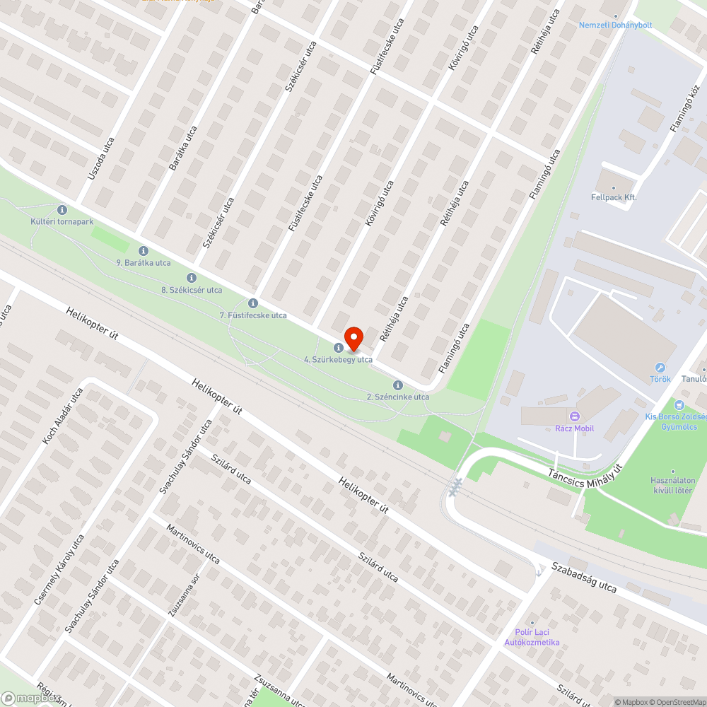 Nincs járda az Aranylúd utcában! bejelentés helye