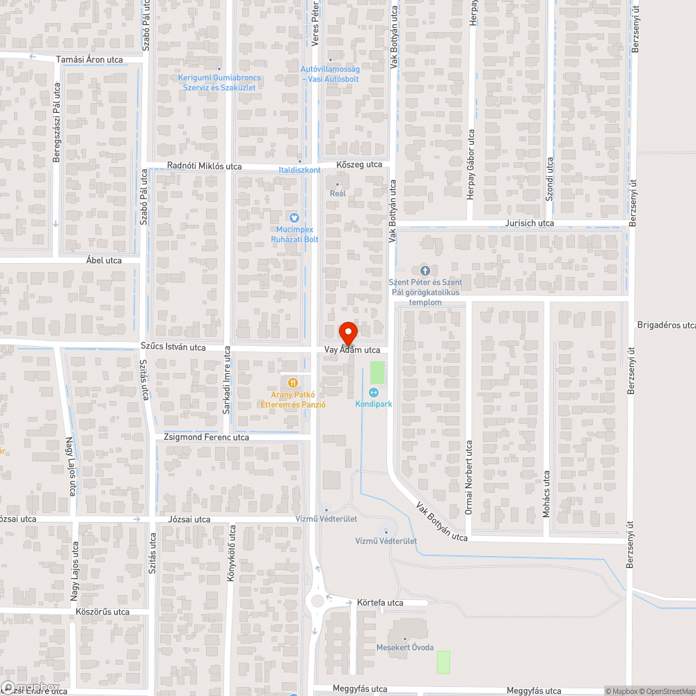 Kátyú bejelentés helye