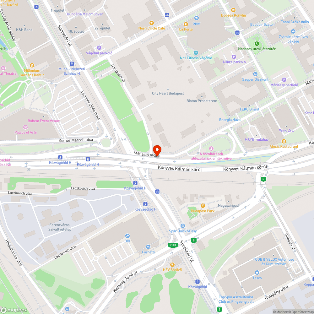 IX. kerület Máriássy utca, Közvágóhíd lezárt kerékpárút szakasz, megoldatlan forgalomtechnika - ÚJRA bejelentés helye