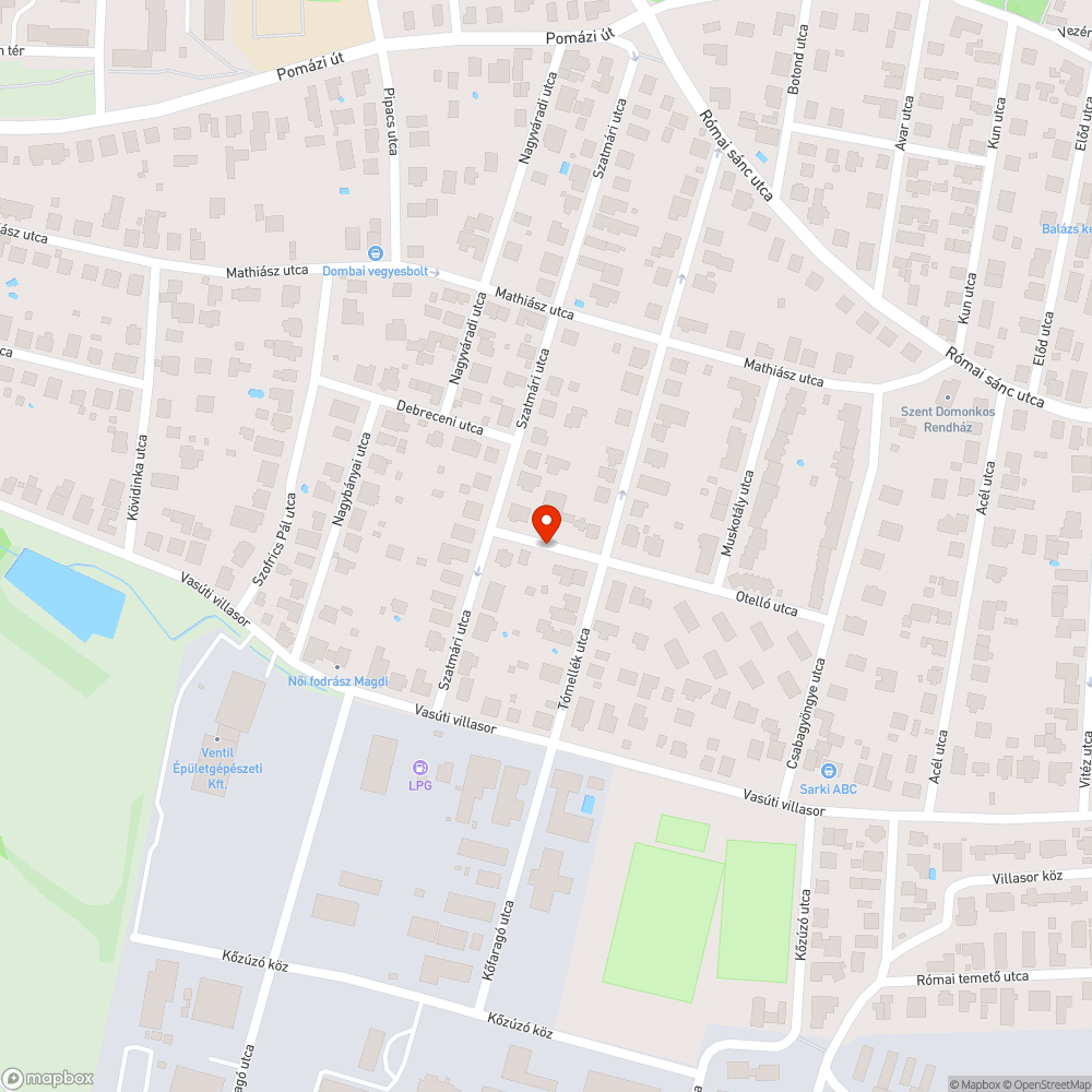 Hiányzó közvilágítás az Othelló utcában bejelentés helye