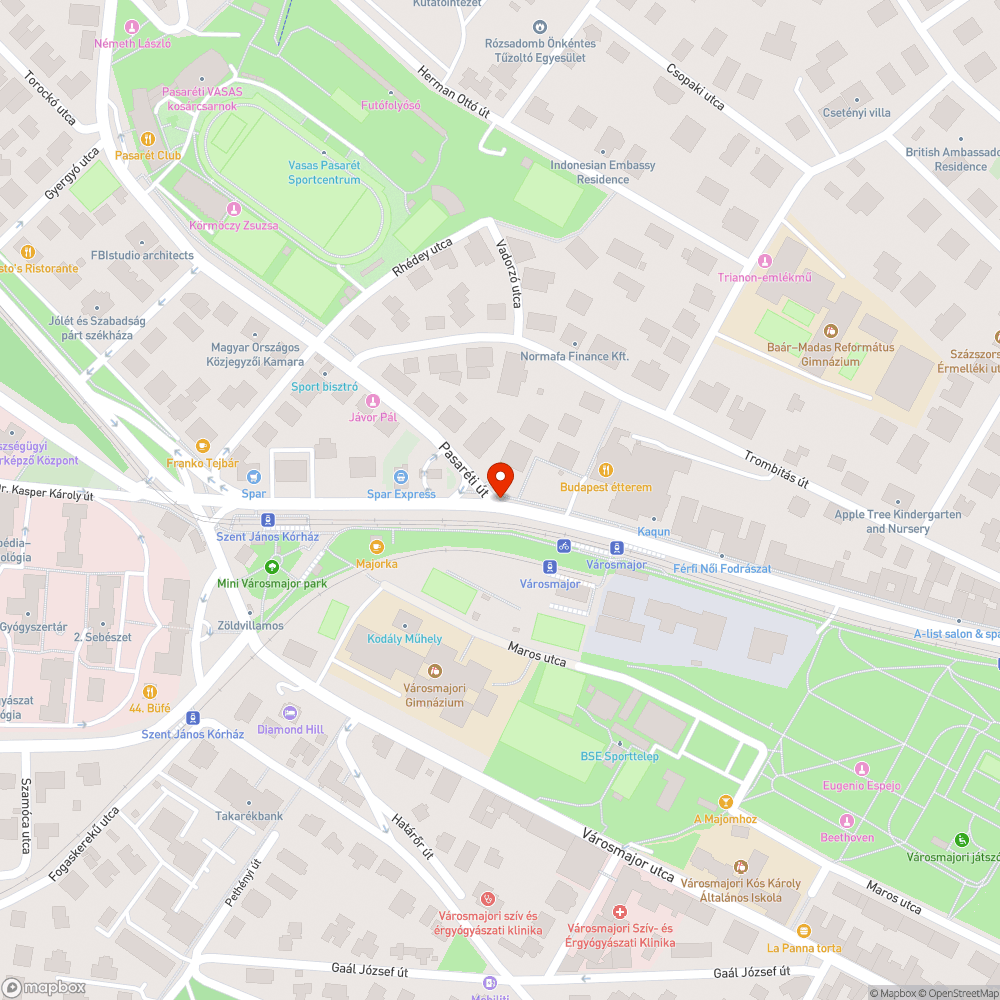 Kátyú a Szilágyi E. fasor - Pasaréti út találkozásánál bejelentés helye