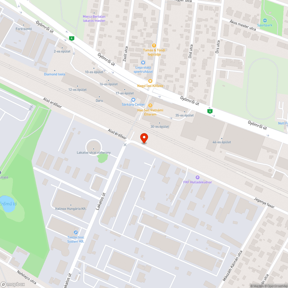 XVIII. kerület, Jegenye fasor kátyú bejelentés helye