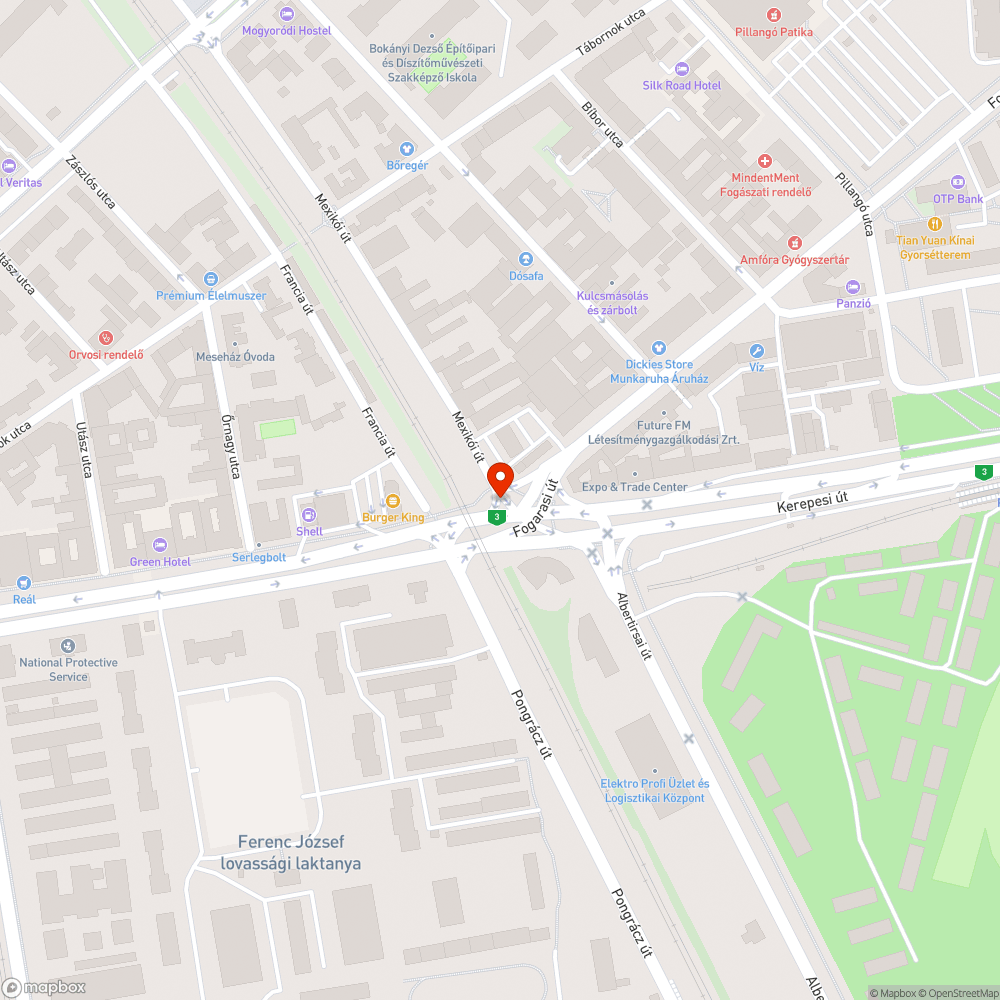 hiányzó fényterelő bejelentés helye