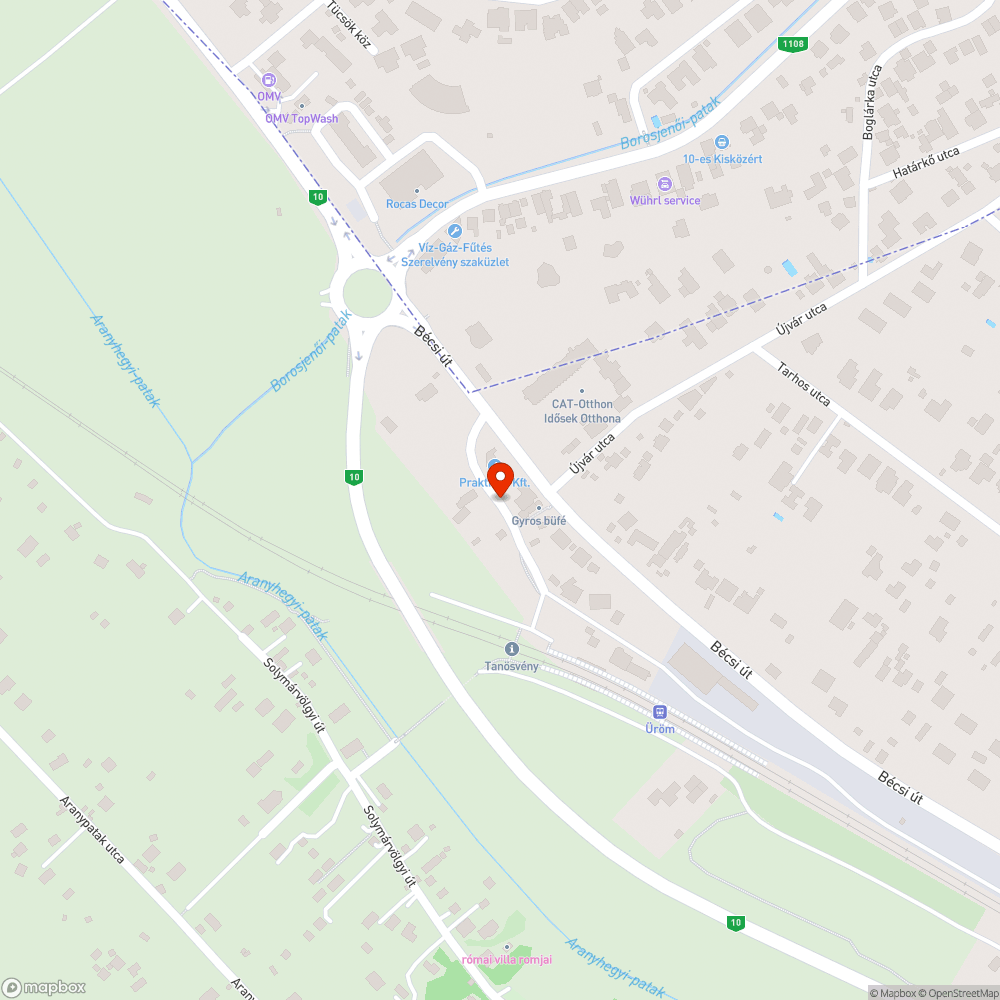 Bécsi út és Üröm vasútállomás közti nem létező út bejelentés helye