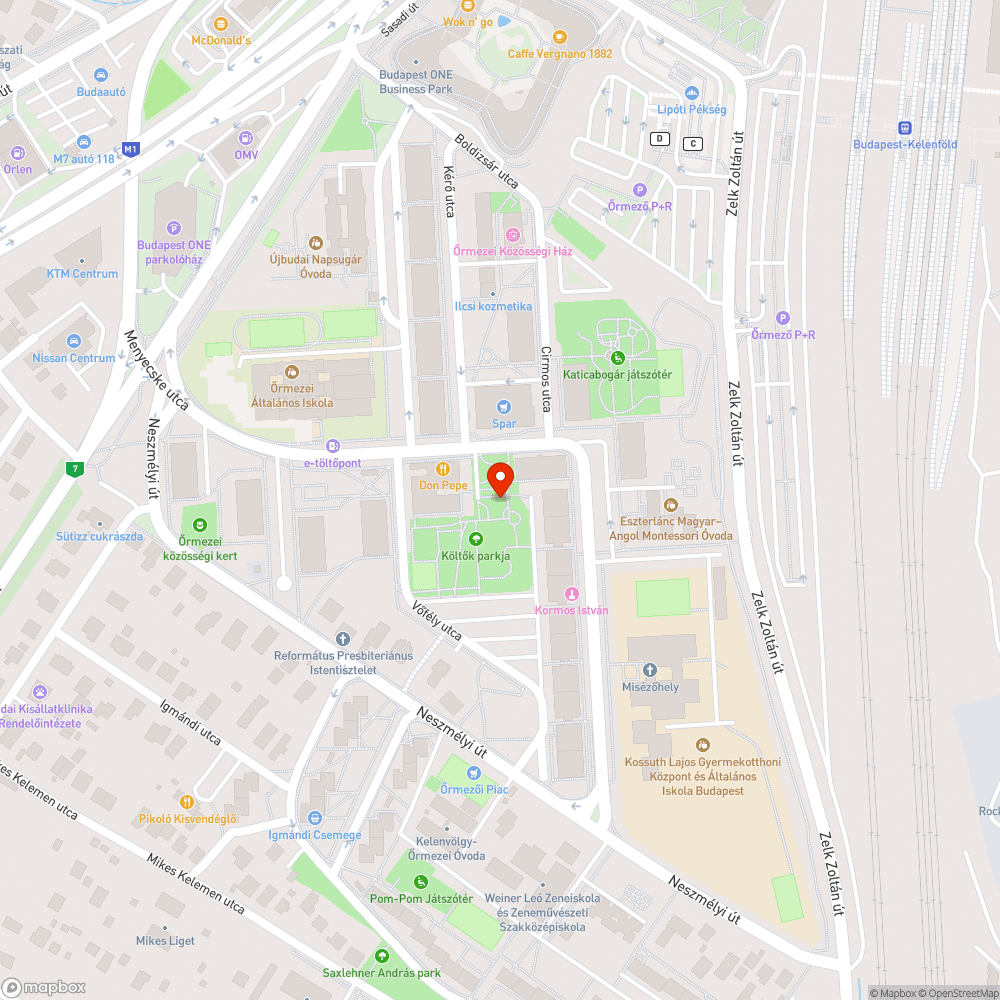 Őrmező, Költők parkja, hajós játszótéren beszakadt burkolat bejelentés helye