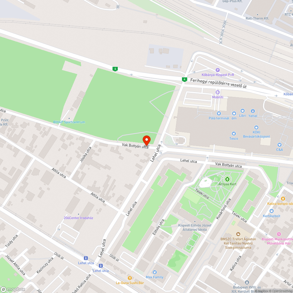 Veszélyes kátyú bejelentés helye