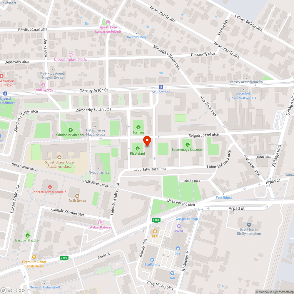 Újpesti "zöld" bejelentés helye