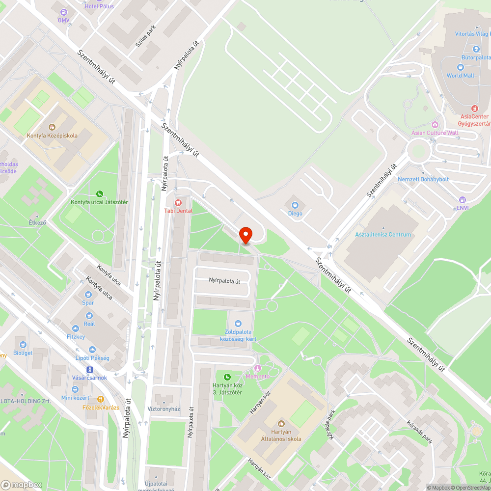 Összetört pad bejelentés helye