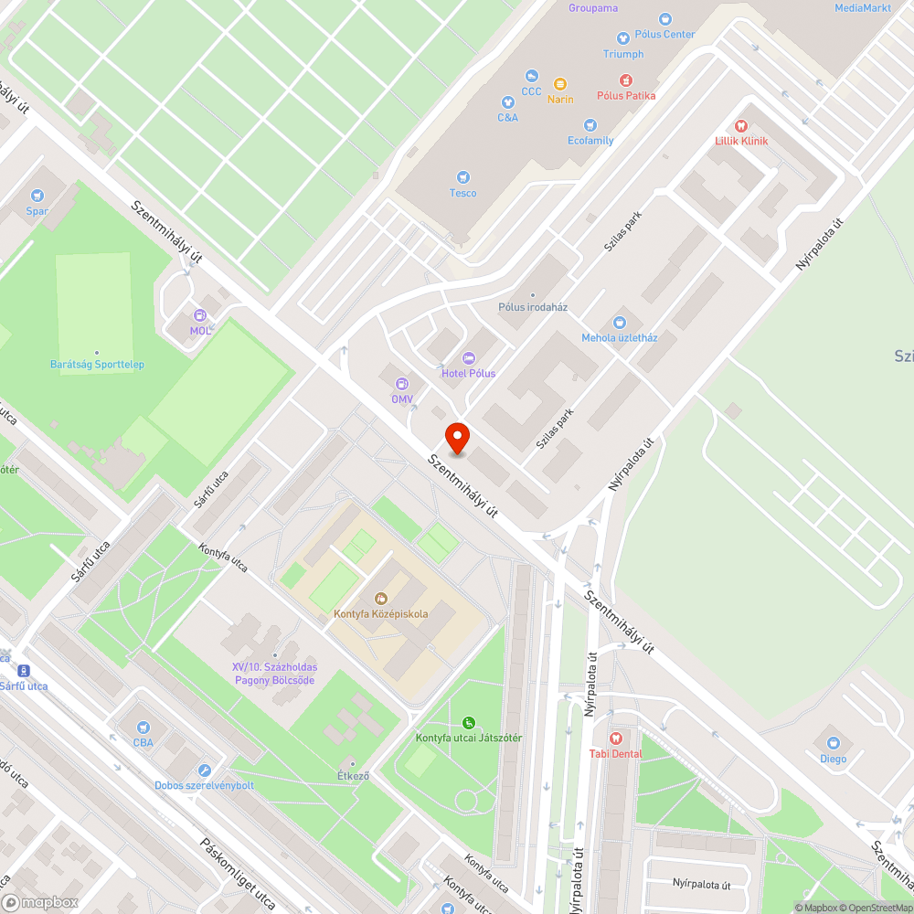 Összetört izé bejelentés helye