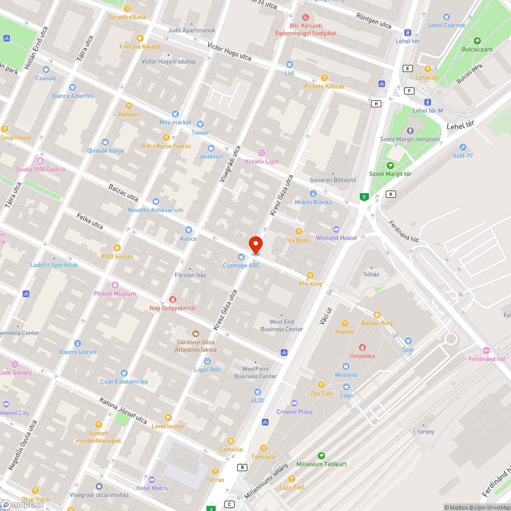 Kátyú a Kresz Géza utca - Balzac utca sarkán bejelentés helye