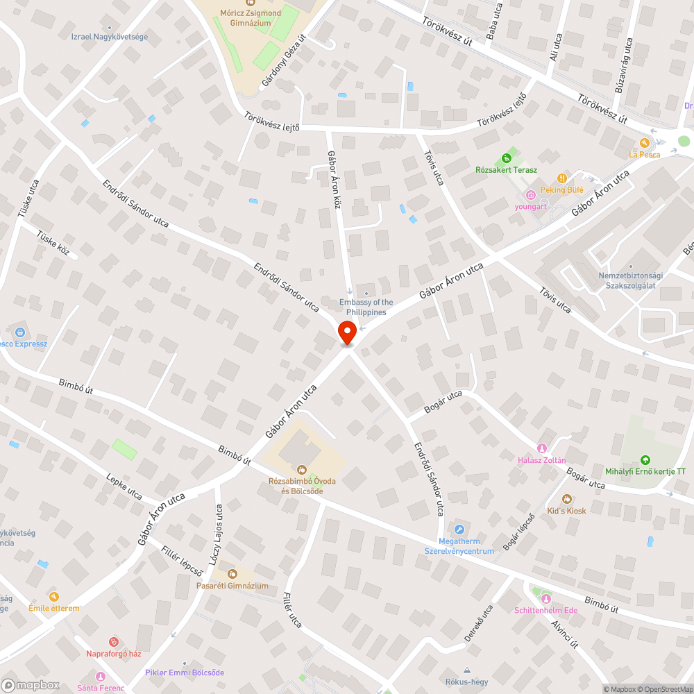 Gábor Áron u. / Endrődi Sándor u. kidöntöt KRESZ tábla bejelentés helye