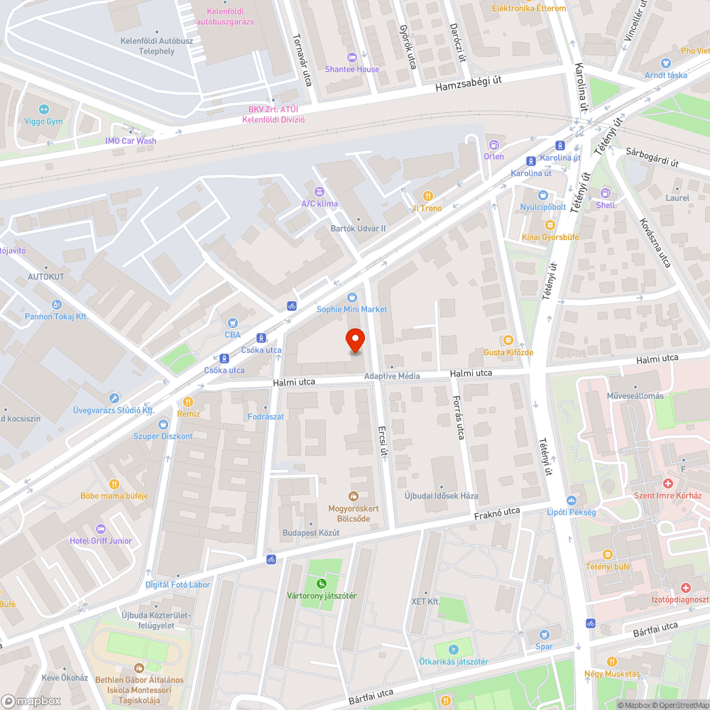 Elhagyott autó bejelentés helye