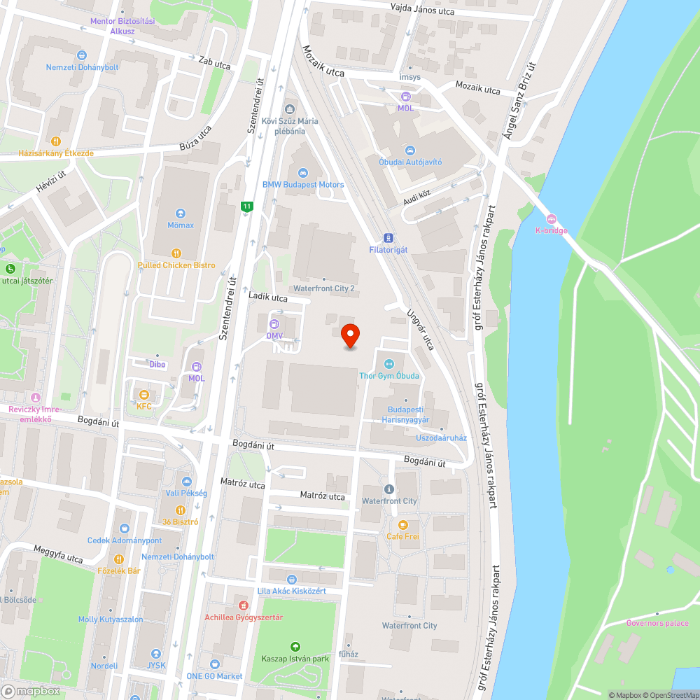 Aquincum Központ/Center/Pláza/Bevásárlóközpont bejelentés helye