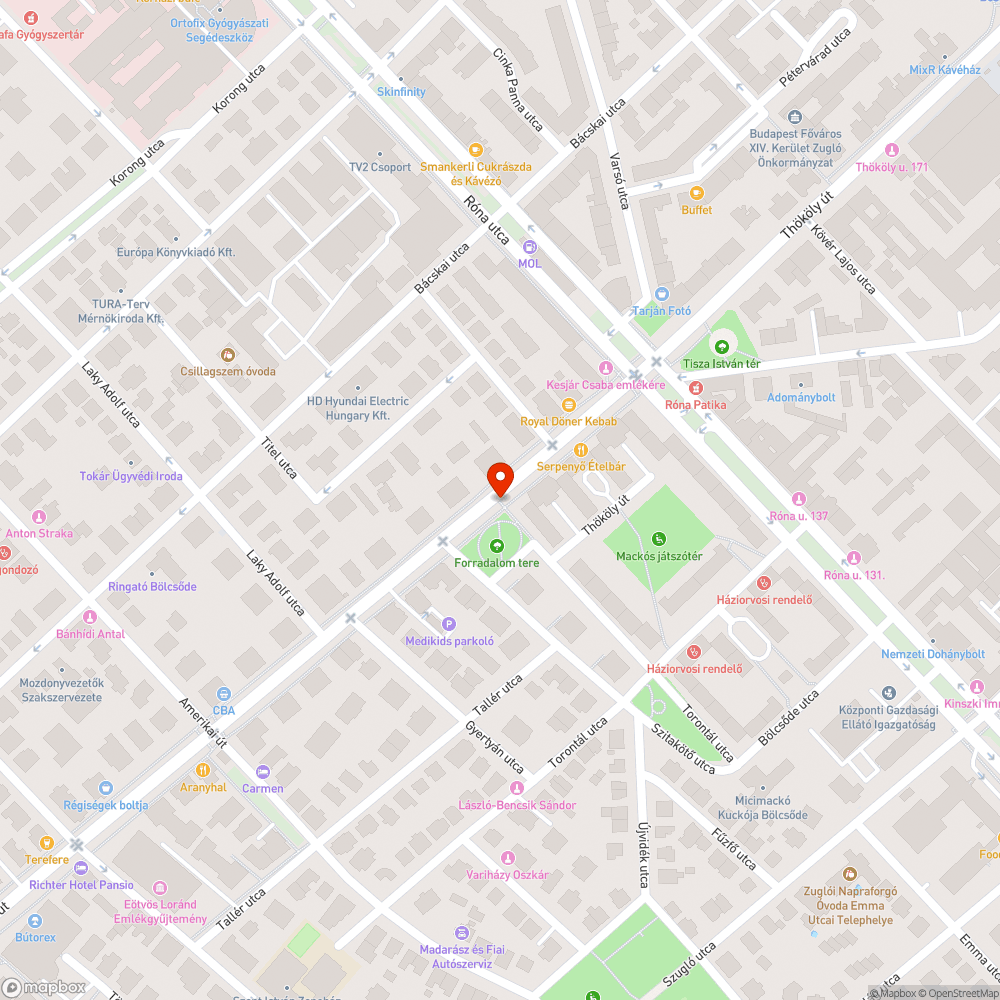 Kátyú a Thököly úton bejelentés helye