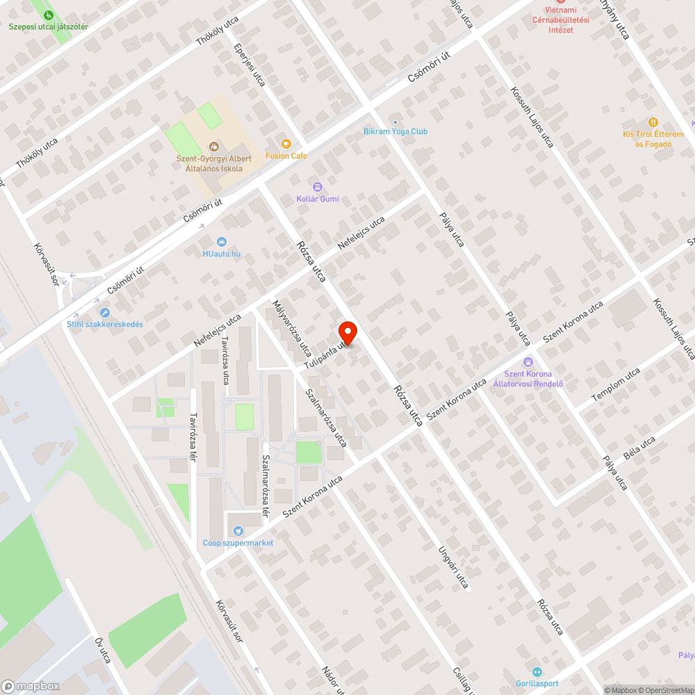 Növekedő kátyú bejelentés helye