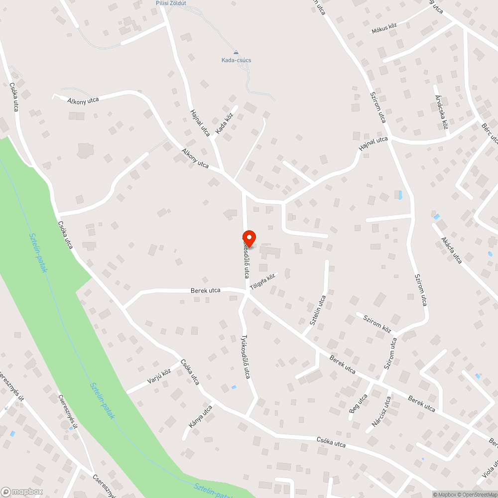 Kátyú bejelentés helye