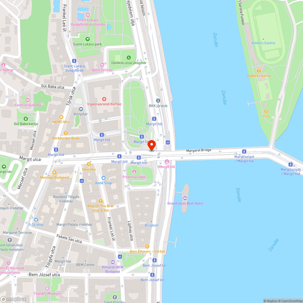 Beszakadt közműfedlap a Margit hídon bejelentés helye