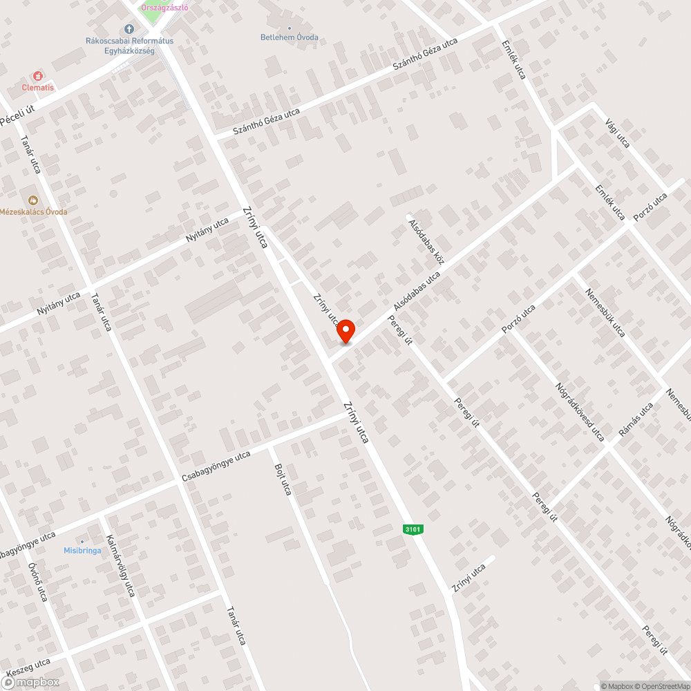 Kátyú az úttesten bejelentés helye