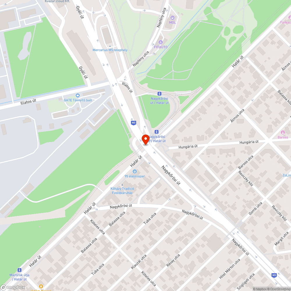 Akna bejelentés helye