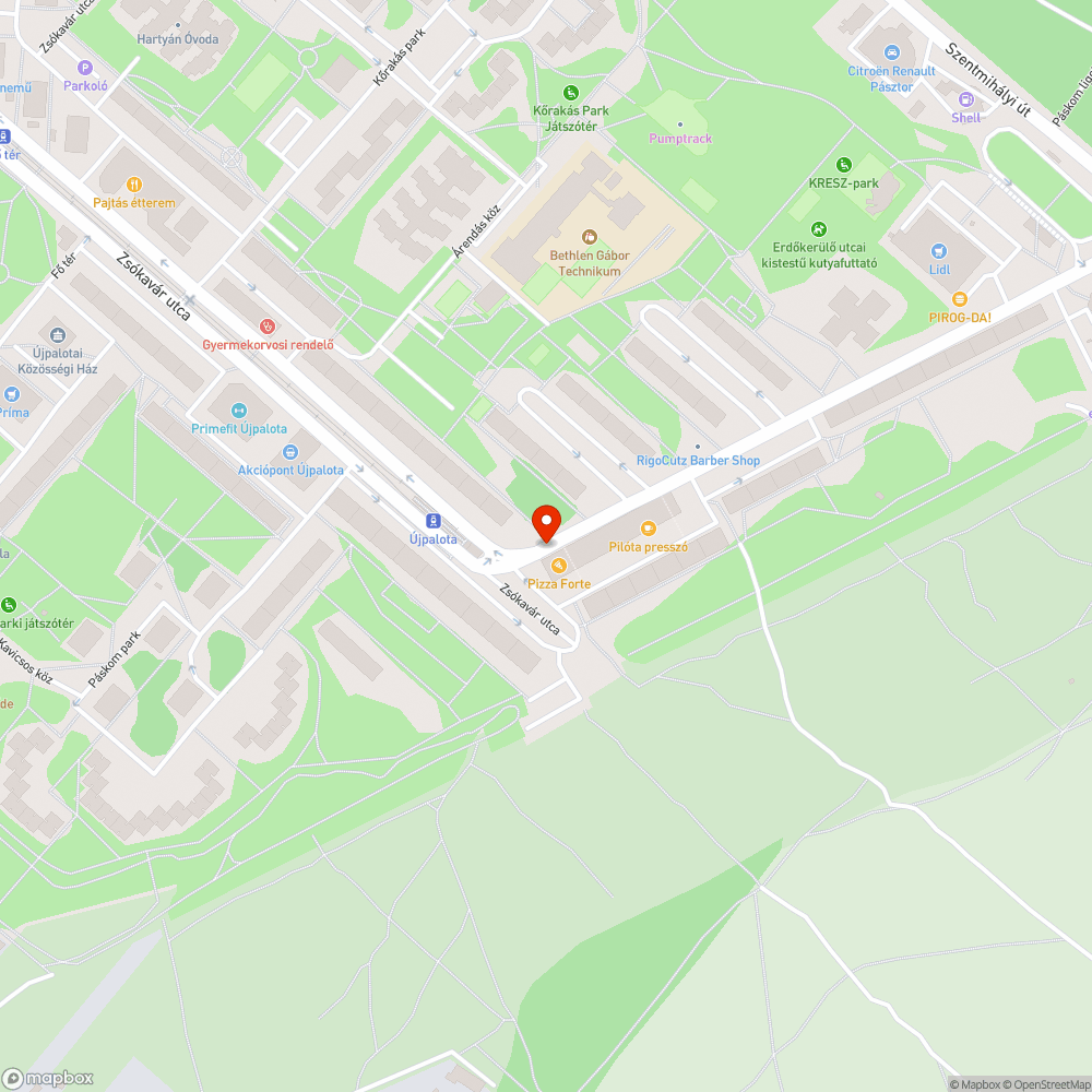 Balesetveszélyes gyalogos-átkelőhely Újpalotán II. bejelentés helye