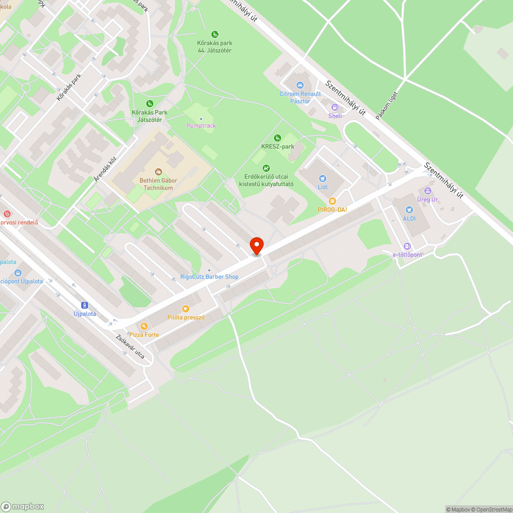 Balesetveszélyes gyalogos-átkelőhely Újpalotán III. bejelentés helye